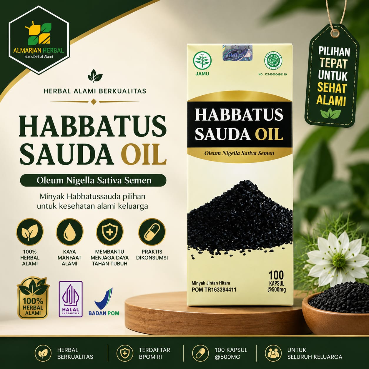 Jual HABBATUS SAUDA OIL 100 KPSL Asli - Al Marjan