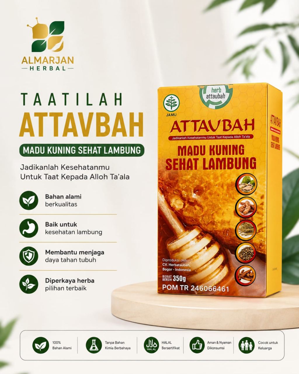 ATTAUBAH MADU SEHAT LAMBUNG 350 ML