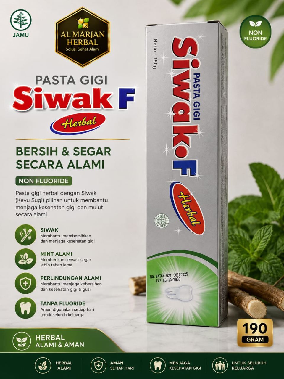 PASTA GIGI SIWAK F FREE FLUORIDE 190 Gr