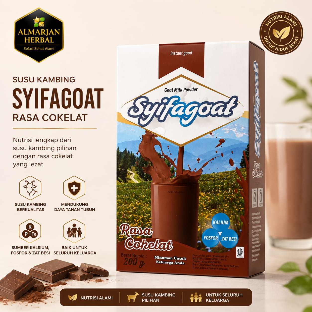 Jual SYIFAGOAT COKELAT Asli - Al Marjan