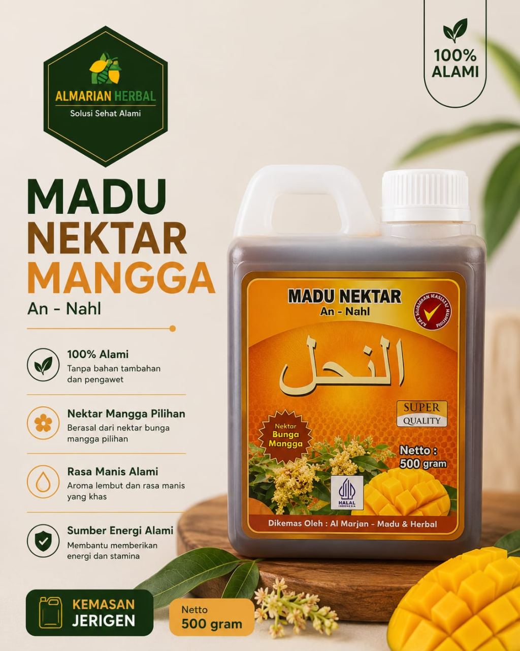 MADU AN NAHL MANGGA 500 GR