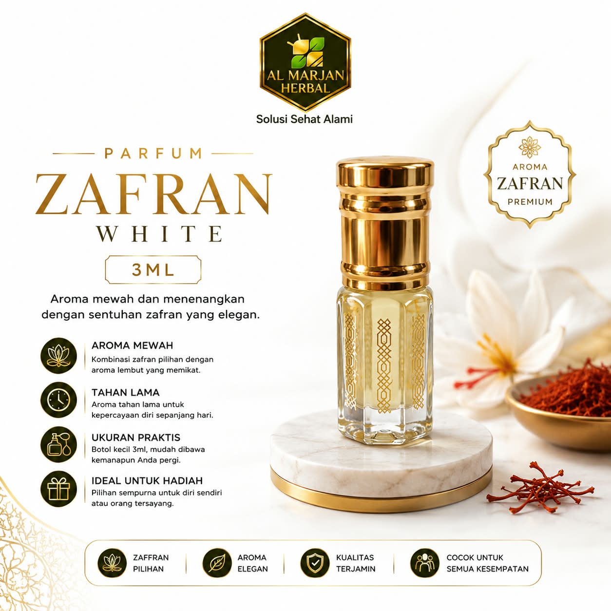 PARFUM MUSK ZAFRAN WHITE 3 ML