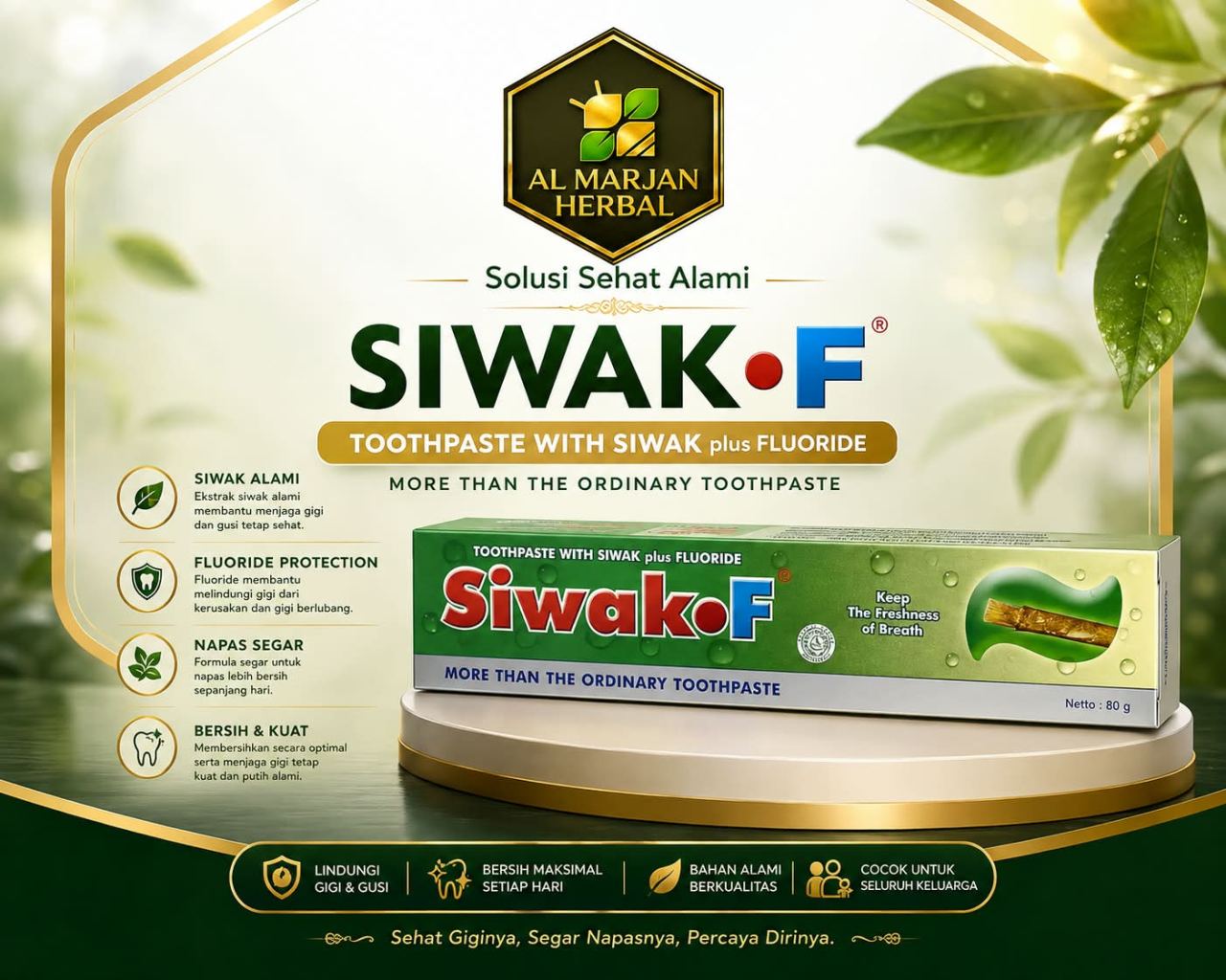 Jual SIWAK F PLUS FLUORIDE 80 GR Asli - Al Marjan