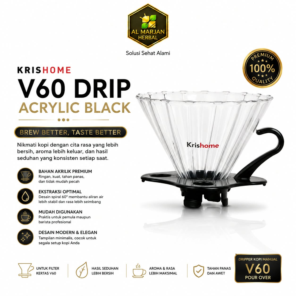 Jual DRIPPER V60 KRISHOME Asli - Al Marjan