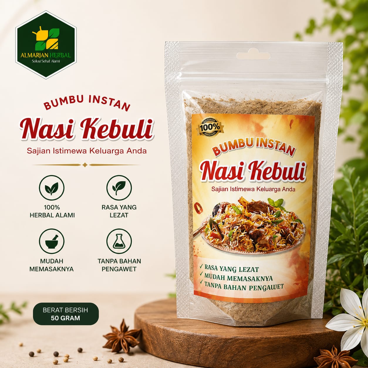 Jual BUMBU NASI KEBULI 50 GRAM Asli - Al Marjan