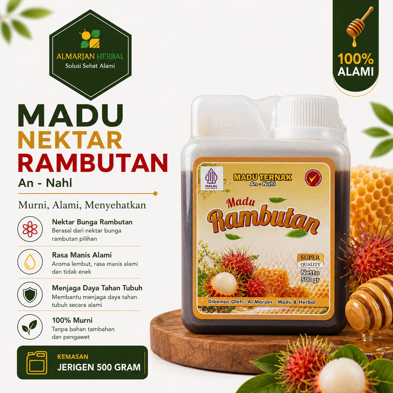 MADU AN NAHL RAMBUTAN 500 GRAM
