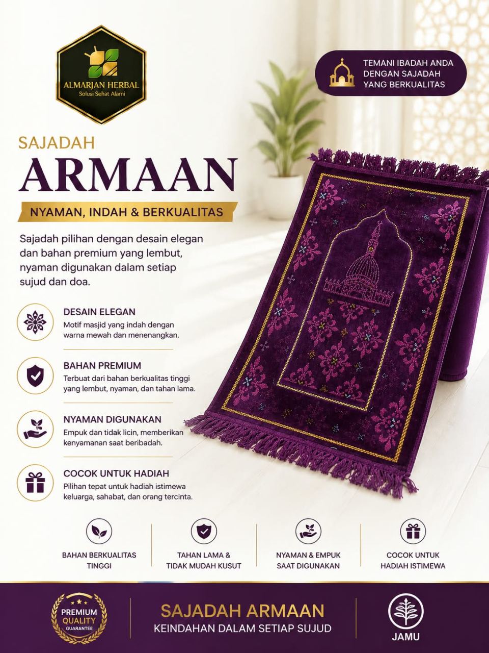 Jual SAJADAH ARMAAN 786 TURKIYE Asli - Al Marjan